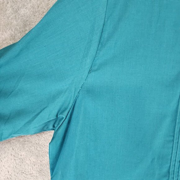 TropiCool Shirt Mens 2XL Green Guayabera Pleated Vintage Button Up Short Sleeve - Picture 10 of 11